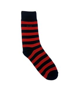 Crew Srtipes Large Socks Dark Blue - Red