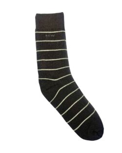 Crew Srtipes Long Socks Dark Grey - White