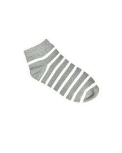 Crew Long Stripes Socks - Light Grey / White Free Size