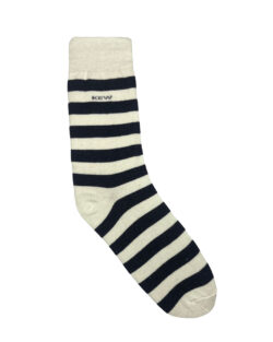 Crew Long Stripes Socks - White / Black Free Size
