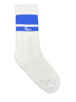 Half Sports Socks -  White / Blue  Free Size