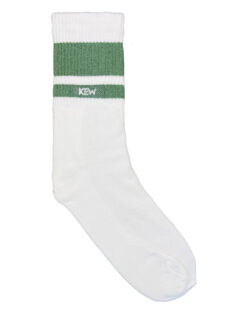 Half Sports Socks -  White / Olive Green  Free Size