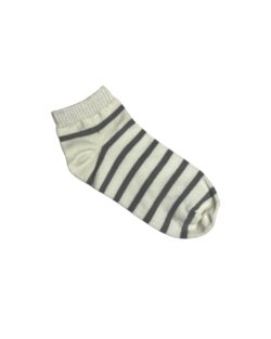 Ankel Stripes Socks - White / Dark Grey Free Size