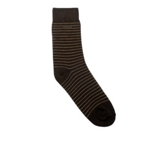Crew Long Stripes Socks - Dark Brown / Beige Free Size