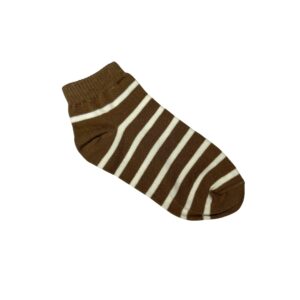 Ankel Stripes Socks - Dark Brown / White Free Size