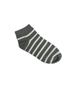 Ankel Stripes Socks - Dark Grey / White Free Size