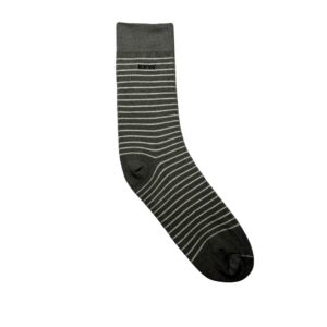 Crew Long Stripes Socks - Dark Grey / White Free Size